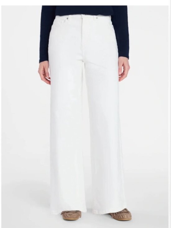 Time and Tru Denim - Time and Tru Women's White Wide Leg Jeans 14